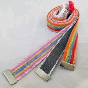 Multicolor Fun | 3x Canvas Ribbon Belts